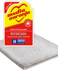 TRAPO PISO BLANCO CLASICO  48X60 CM  MEDIA NARANJA