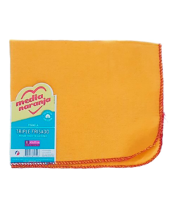 FRANELA TRIPLE FRISADO 45X50 cm. MEDIA NARANJA