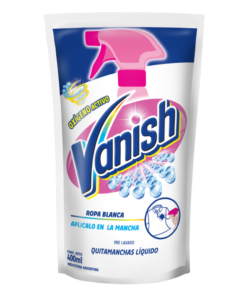 QUITAMANCHAS LIQUIDO PRE LAVADO OXIGENO ACTIVO ROPA BLANCA 400 ML. VANISH