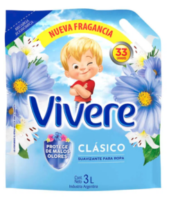 SUAVIZANTE CLASICO DOY PACK X 3 LT. VIVERE