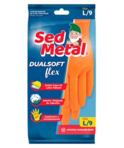 GUANTES TALLE L "LATEX DUALSOFT" SED METAL