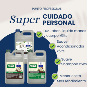 COMBO SUAVE SHAMPOO 5LT + SUAVE ACONDICIONADOR 5LT  + LUX JABON 5LT