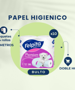 FELPITA BULTO PAPEL HIGIENICO DOBLE HOJA  10X4X30MT