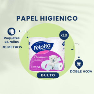 FELPITA BULTO PAPEL HIGIENICO DOBLE HOJA  10X4X30MT