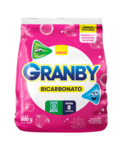 GRANBY JABON POLVO BAJA ESPUMA ROSAS C/BICARBONATO 800G