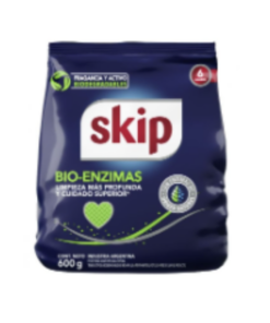 SKIP JABON POLVO BAJA ESPUMA BIO ENZIMAS 600GR