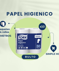 ¡BULTO COMPLETO! TORK PAPEL HIGIENICO HOJA SIMPLE BLANCO 10X4X50 MTS