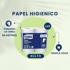 ¡BULTO COMPLETO! TORK PAPEL HIGIENICO HOJA SIMPLE BLANCO 10X4X50 MTS