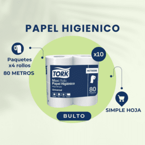 ¡BULTO COMPLETO! TORK PAPEL HIGIENICO HOJA SIMPLE 10X40 X80 MTS