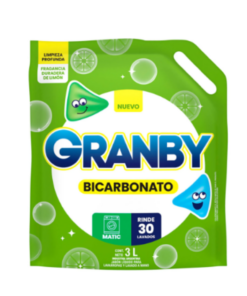 GRANBY JABON LIQUIDO BAJA ESPUMA LIMON C/BICARBONATO 3LT