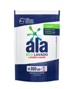 ALA JABON LIQUIDO LAVADO A  MANO ECOLAVADO DOY PACK 800ML