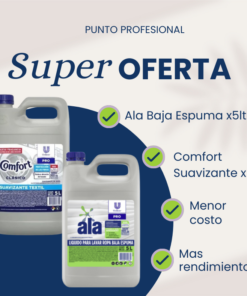 COMBO 5: 1 ALA  JABON LIQUIDO 5 LT + 1 COMFORT SUAVIZANTE 5LT