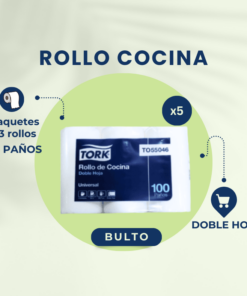 ¡BULTO COMPLETO! TORK ROLLO COCINA DOBLE HOJA X3 100 HOJAS