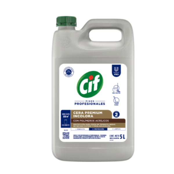 CIF CERA PREMIUM INCOLORA PISOS PASO 2  X 5 LT