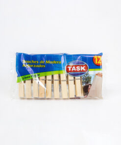 TASK BROCHES DE MADERA X 12 UNIDADES