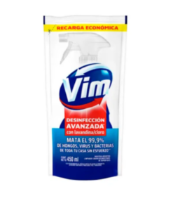 VIM LIMPIADOR LIQUIDO DESINFECCIÓN AVANZADA DOY PACK  450ML