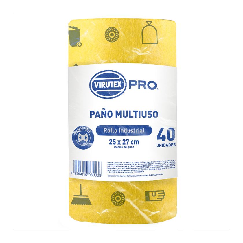VIRUTEX PRO ROLLO PAÑO MULTIUSO X 40 PAÑOS