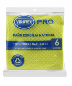 VIRUTEX PRO PAÑO ESPONJA NATURAL AMARILLO X6 UNIDADES