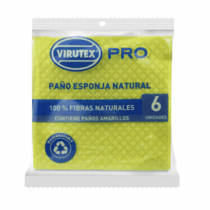 VIRUTEX PRO PAÑO ESPONJA NATURAL AMARILLO X6 UNIDADES