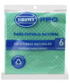 VIRUTEX PRO PAÑO ESPONJA NATURAL VERDE X6 UNIDADES